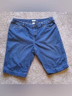 liz&co cuffed jean shorts sz 14